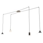Emibig Suspension Luminaire Fuji Acier Noir | Convient pour 1x E14 - Max 10W, 1x GU10 - Max 10W, 2x GX53 - Max 10W