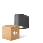 Lot 4x D'Lite Applique Murale Vossem Noir | IP54 - Convient Pour 1x GU10