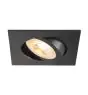 SLV New Tria 68 Spot Aluminium Noir Carré | Diamètre 68mm - Convient pour 1x GU10 