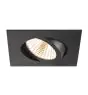 SLV New Tria 68 Spot Aluminium Noir Carré 8.3W 705lm 38D - 927 Blanc Très Chaud | Diamètre 68mm - Meilleur Rendu Des Couleurs - Dimmable 