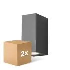 Lot 2x D'Lite Applique Murale Vrebos Noir Up & Down | IP54 - Convient Pour 2x GU10